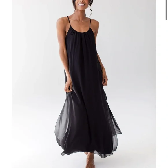 Dresses | Long Black Flowy Spaghetti Strap Dress | Poshmark Dresses | Long Black Flowy Spaghetti Strap Dress | Poshmark